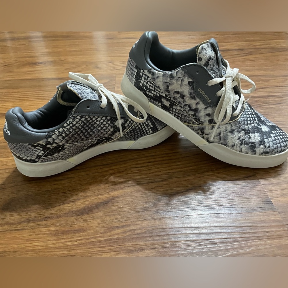Adidas Gray and White Snakeskin Golf Shoes